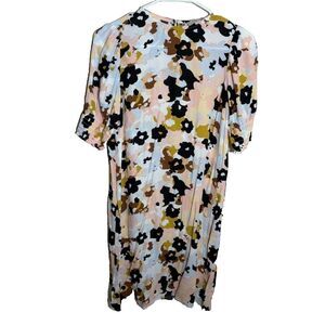Loft Dress Women's Petite 00 Printed Shift Short Sleeve Career Lightweight